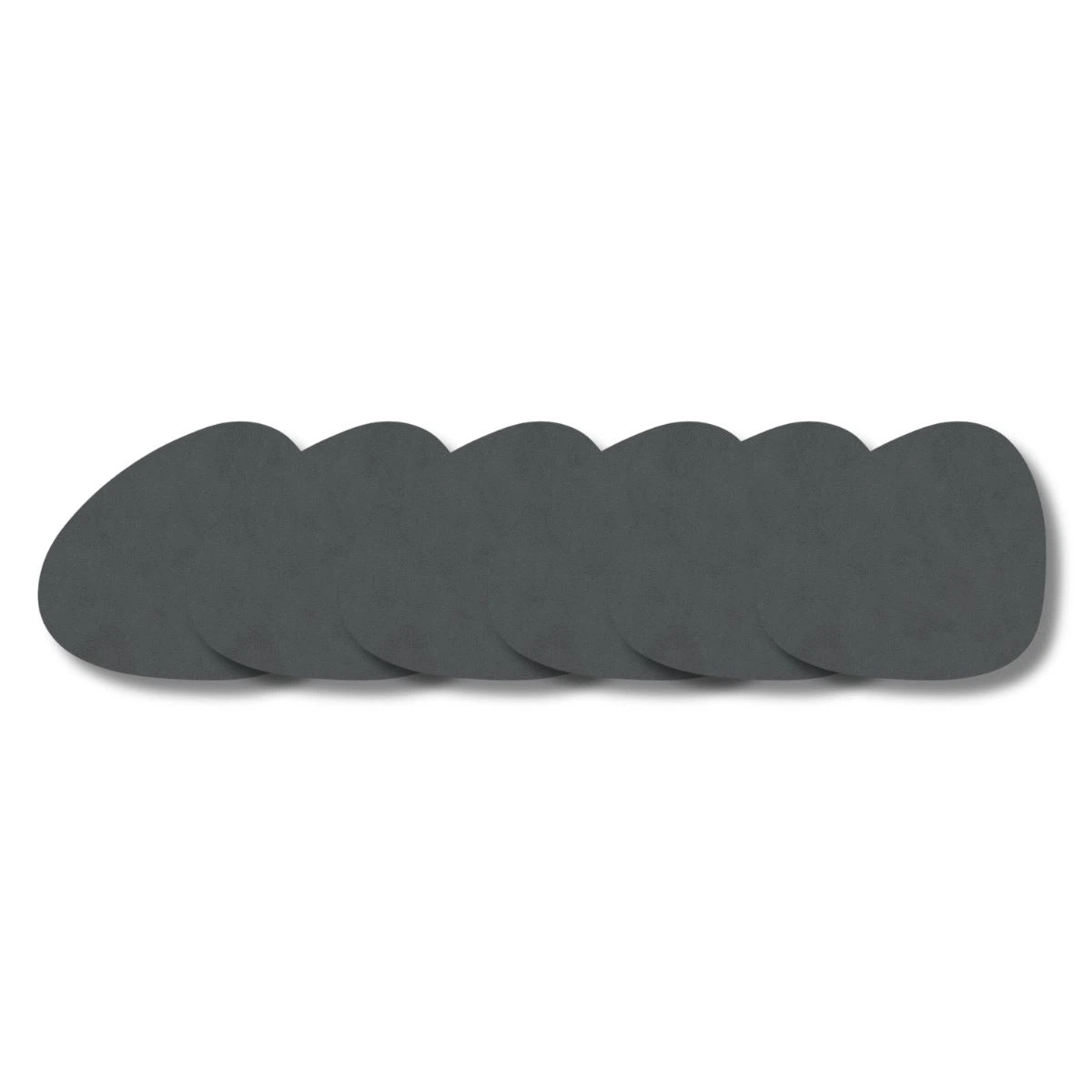 LIND DNA Glasuntersetzer Nupo 6-er Set-Curve / Anthracite