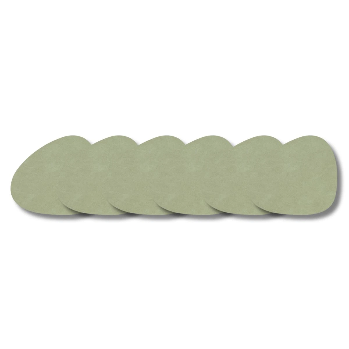 LIND DNA Glasuntersetzer Nupo 6-er Set-Curve / Olive Green
