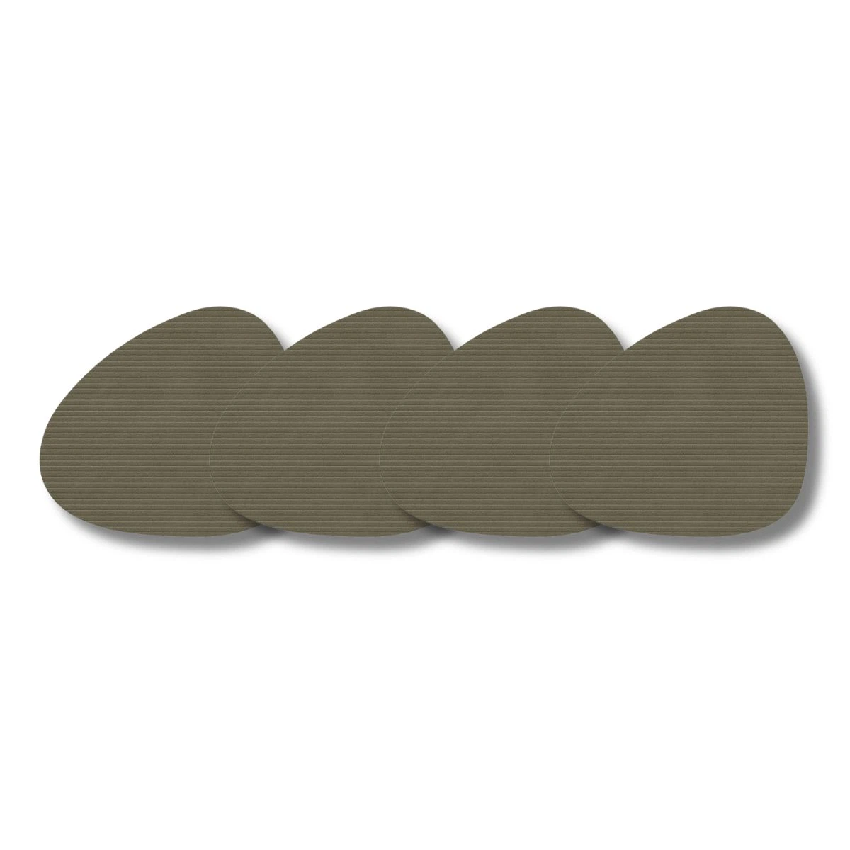 LIND DNA Glasuntersetzer Corduroy 4-er Set-Curve / Army Green