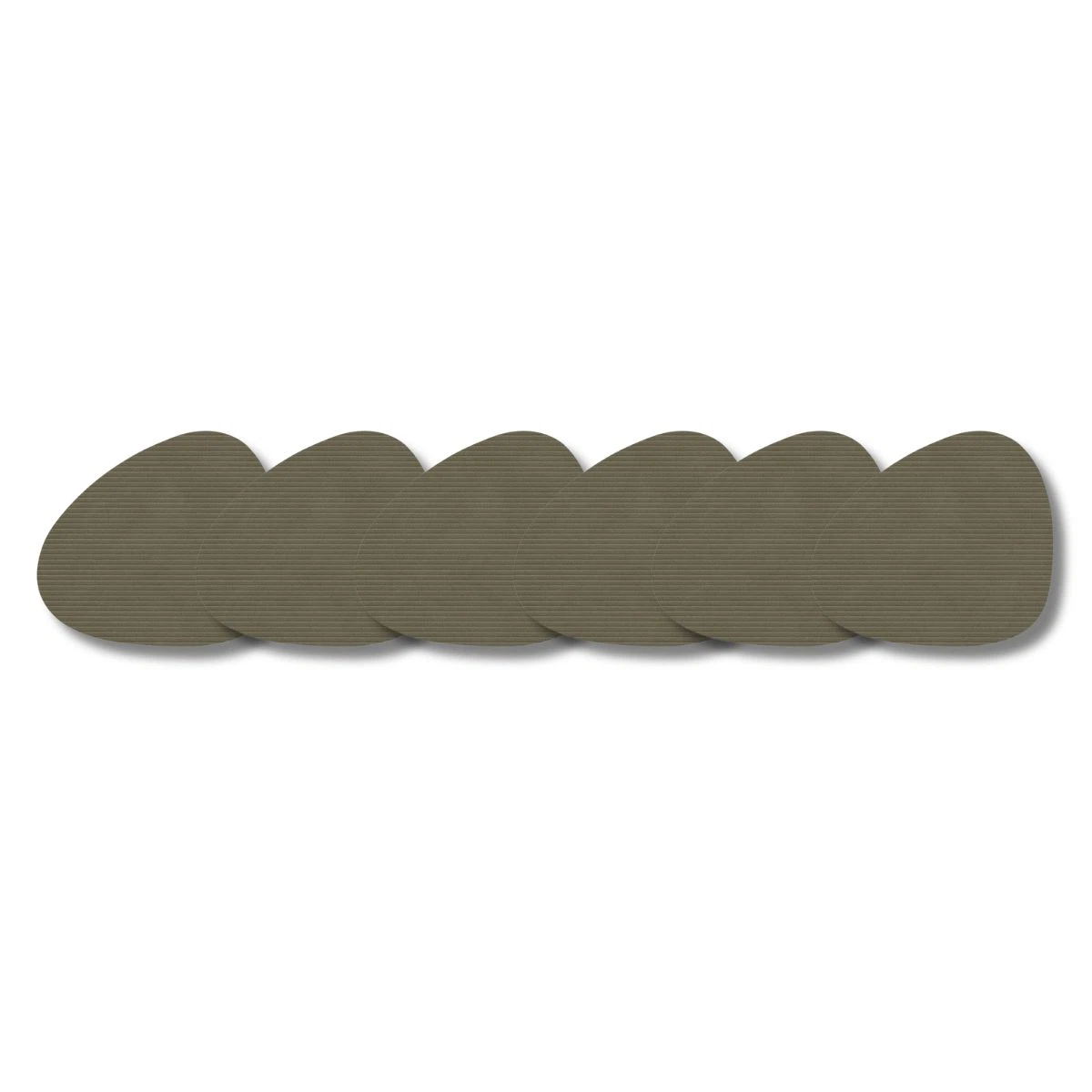 LIND DNA Glasuntersetzer Corduroy 6-er Set-Curve / Army Green