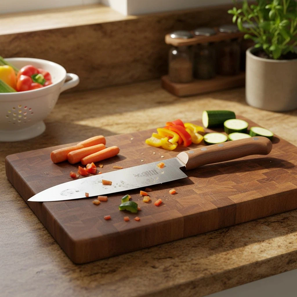 Windmühlenmesser Vielzweckmesser Santoku Kirschholz-Carbon