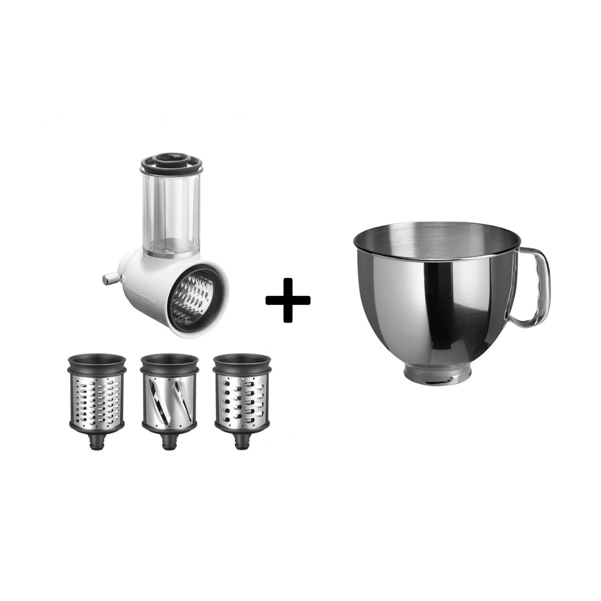 KitchenAid Set Edelstahlschüssel 5K5THSBP + Gemüseschneider 5KSMVSA-Default Title