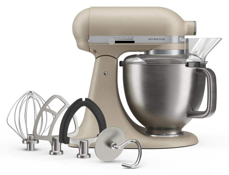 KitchenAid 4,7L 5KSM50PKVE Küchenmaschine - Artisan Plus mit GRATIS Glasschüssel-Oat (Hafer)