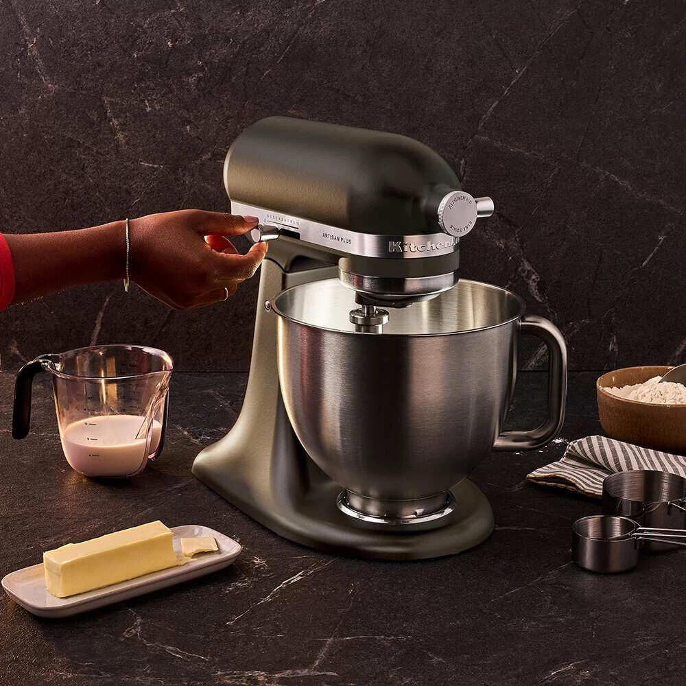 KitchenAid 4,7L 5KSM50PKVE Küchenmaschine - Artisan Plus mit GRATIS Glasschüssel-Iron ore (Bronze)