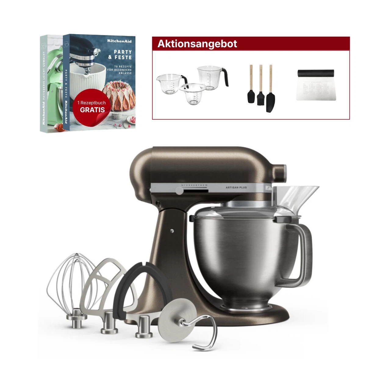 KitchenAid 4,7L 5KSM50PKVE Küchenmaschine - Artisan Plus-Iron ore (Bronze)