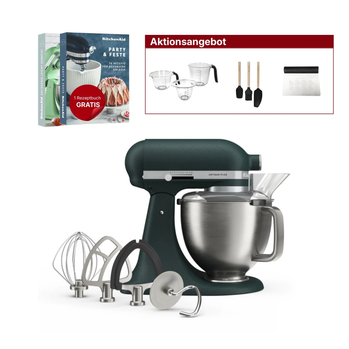 KitchenAid 4,7L 5KSM50PKVE Küchenmaschine - Artisan Plus-Pebbled Palm