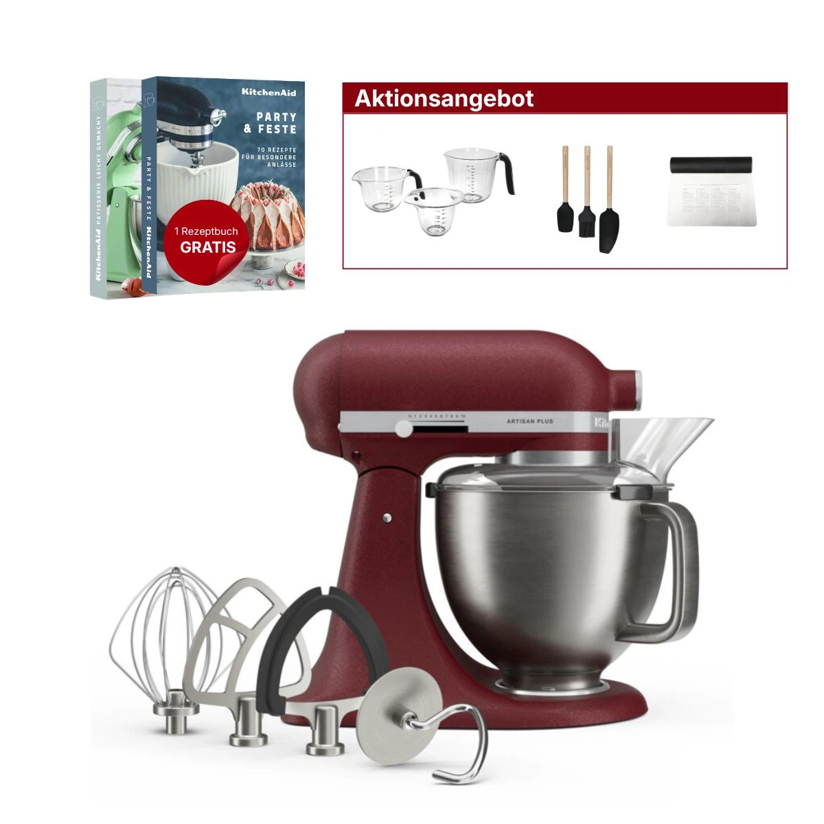 KitchenAid 4,7L 5KSM50PKVE Küchenmaschine - Artisan Plus-Sun dried tomate (Getrocknete Tomate)
