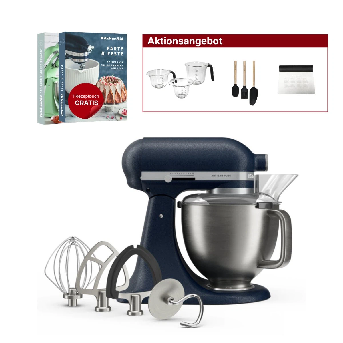 KitchenAid 4,7L 5KSM50PKVE Küchenmaschine - Artisan Plus-Wild Blueberry (Wilde Blaubeere)