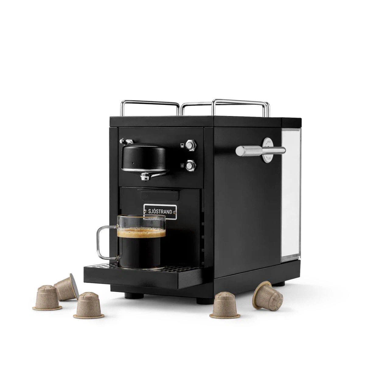 Sjöstrand Set Kapsel-Kaffeemaschine + Milchaufschäumer-Schwarz