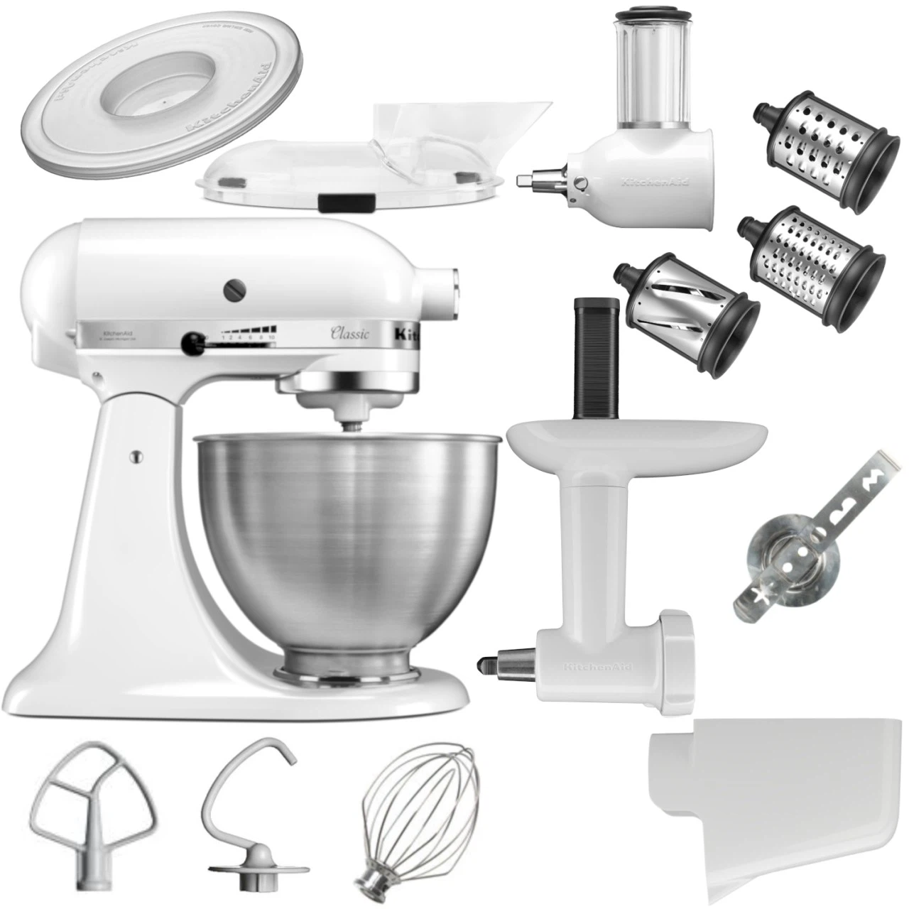 KitchenAid 4,3 L 5K45SS Classic Küchenmaschine Set 6-Weiß