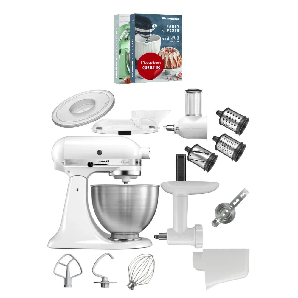 KitchenAid 4,3 L 5K45SS Classic Küchenmaschine Set 6-Weiß