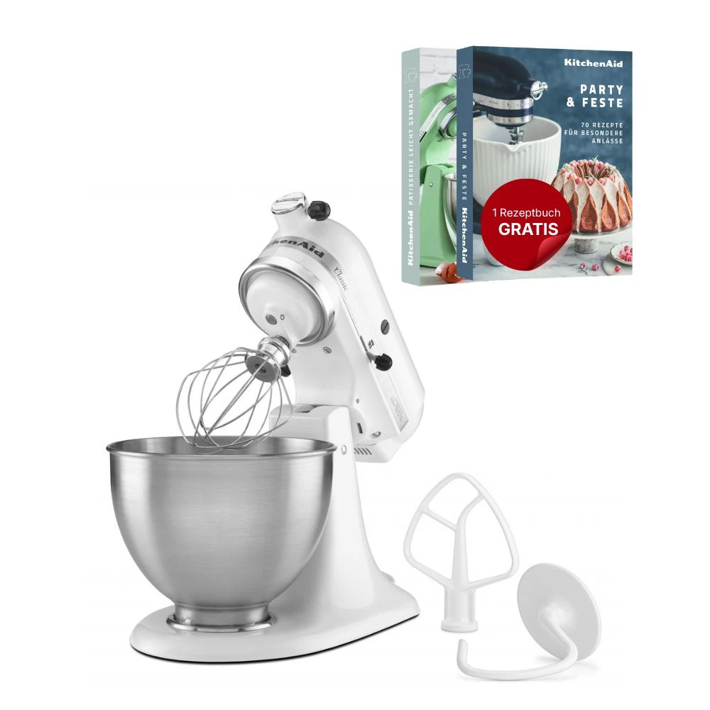 KitchenAid 4,3 L 5K45SS Classic Küchenmaschine-Weiß