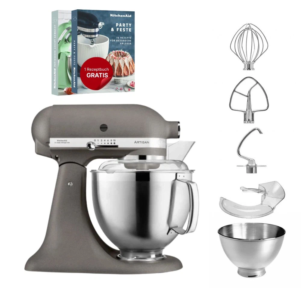 KitchenAid 4,8 L 5KSM185 Artisan Küchenmaschine-Imperial Grey