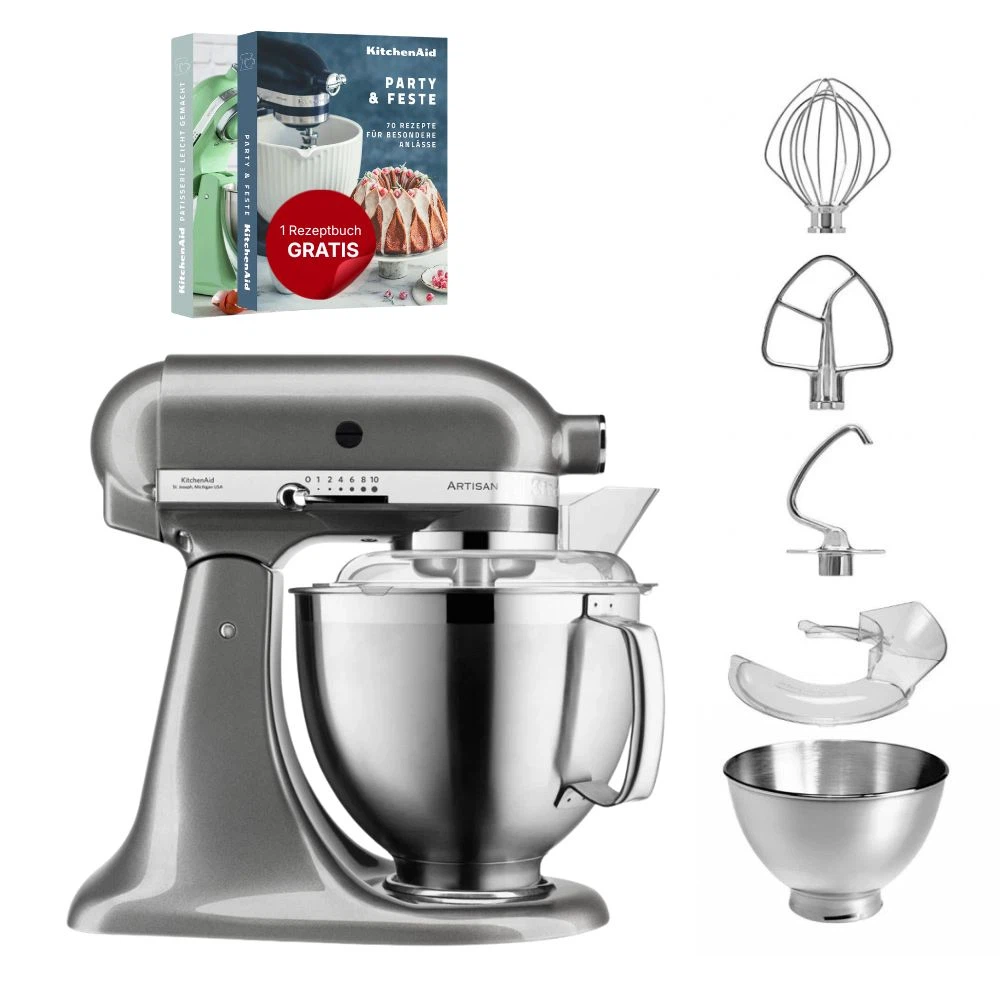 KitchenAid 4,8 L 5KSM185 Artisan Küchenmaschine-Medallion Silber