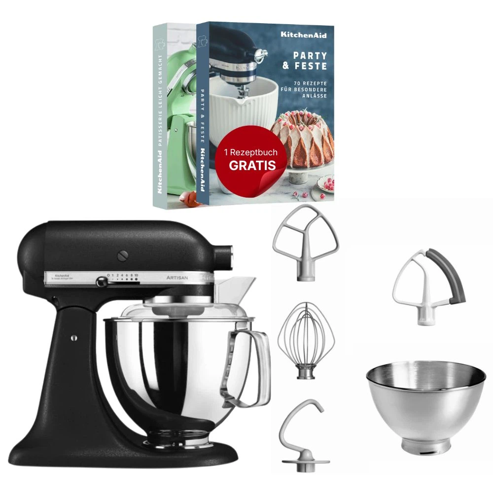 KitchenAid 4,8 L 5KSM175 Artisan Küchenmaschine-Gusseisen Schwarz