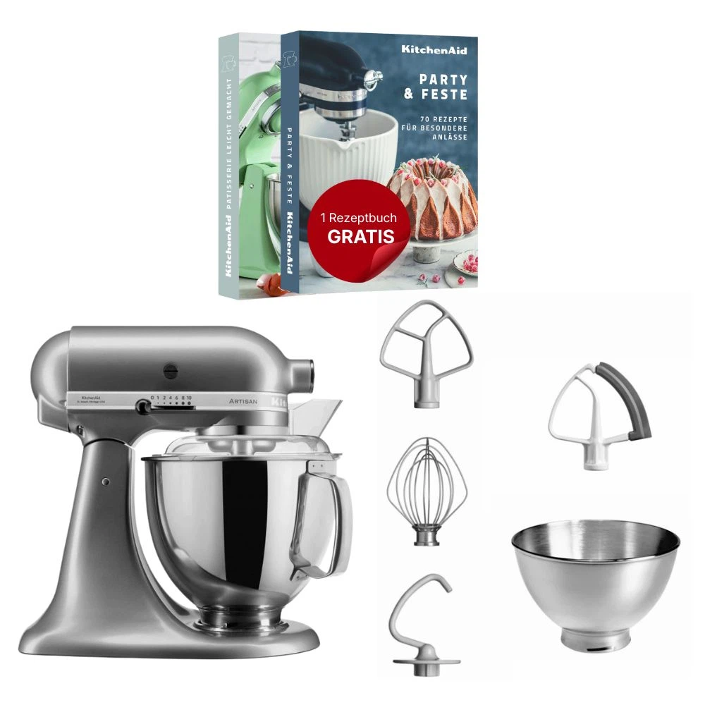 KitchenAid 4,8 L 5KSM175 Artisan Küchenmaschine-Kontur Silber