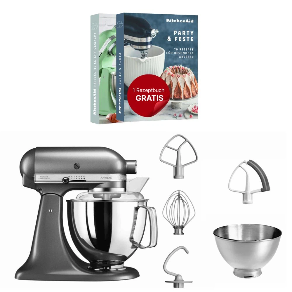 KitchenAid 4,8 L 5KSM175 Artisan Küchenmaschine-Medaillon Silber