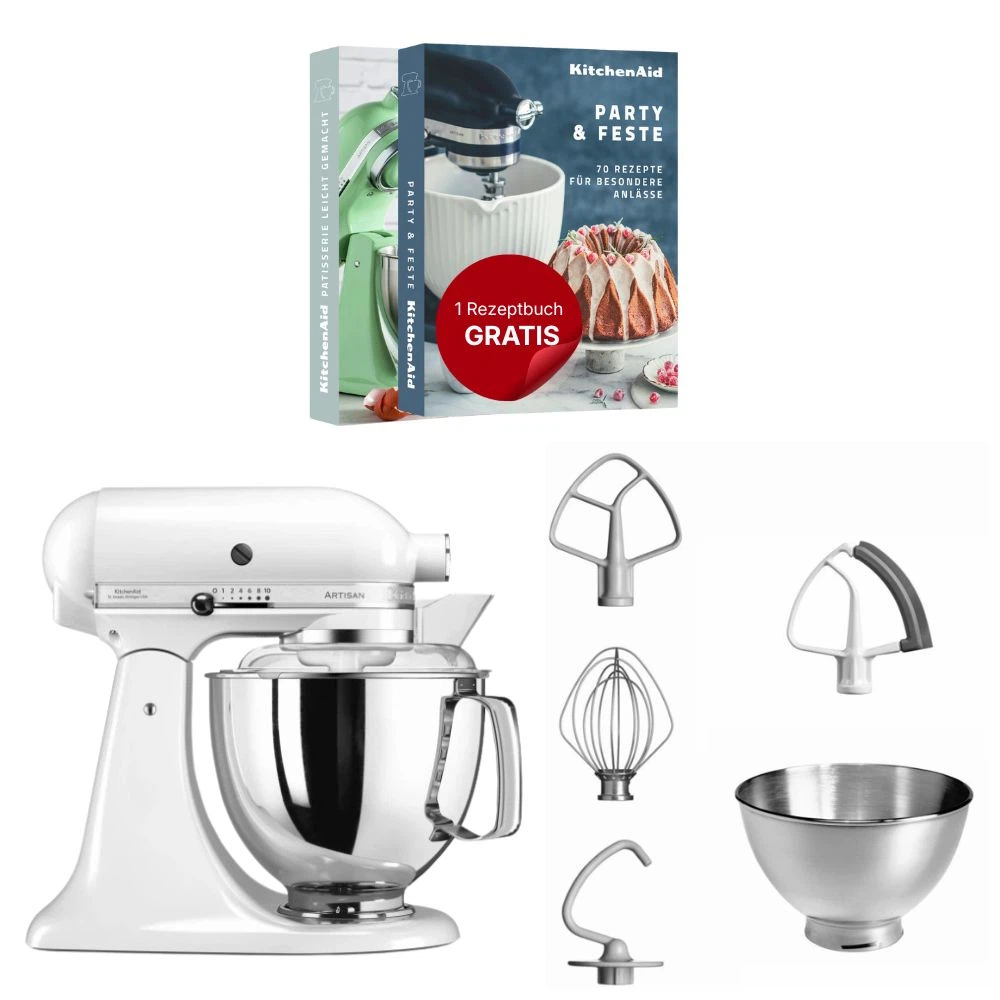 KitchenAid 4,8 L 5KSM175 Artisan Küchenmaschine-Weiß
