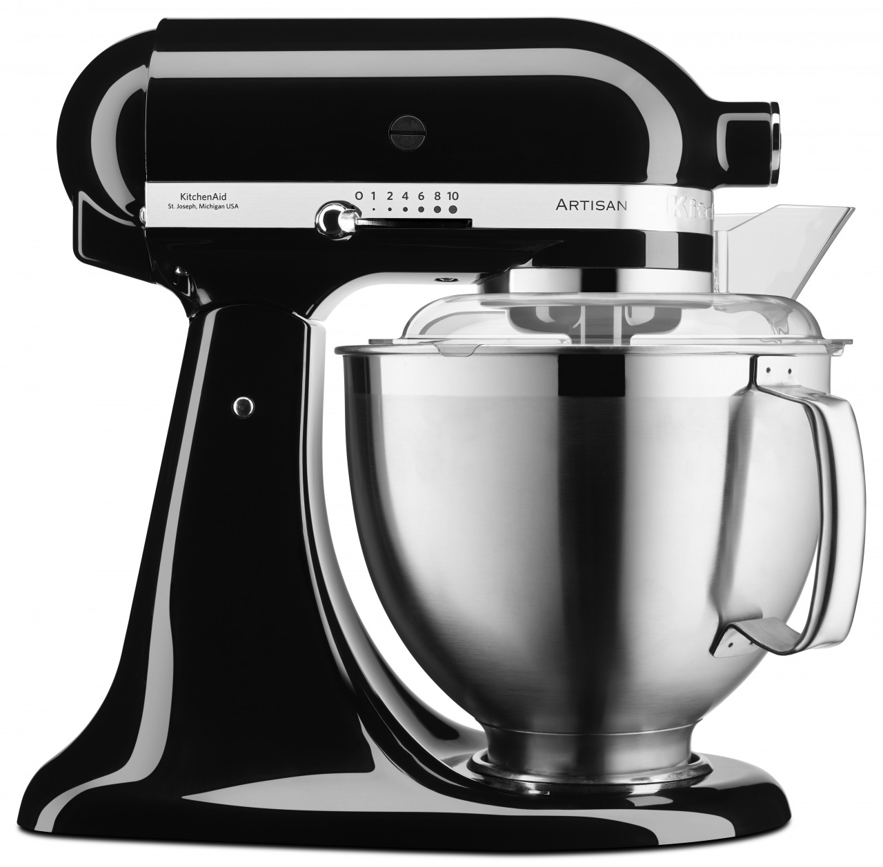 KitchenAid 4,8 L 5KSM185 Artisan Küchenmaschine Flexiset Artisan + Flexirührer-Onyx Schwarz