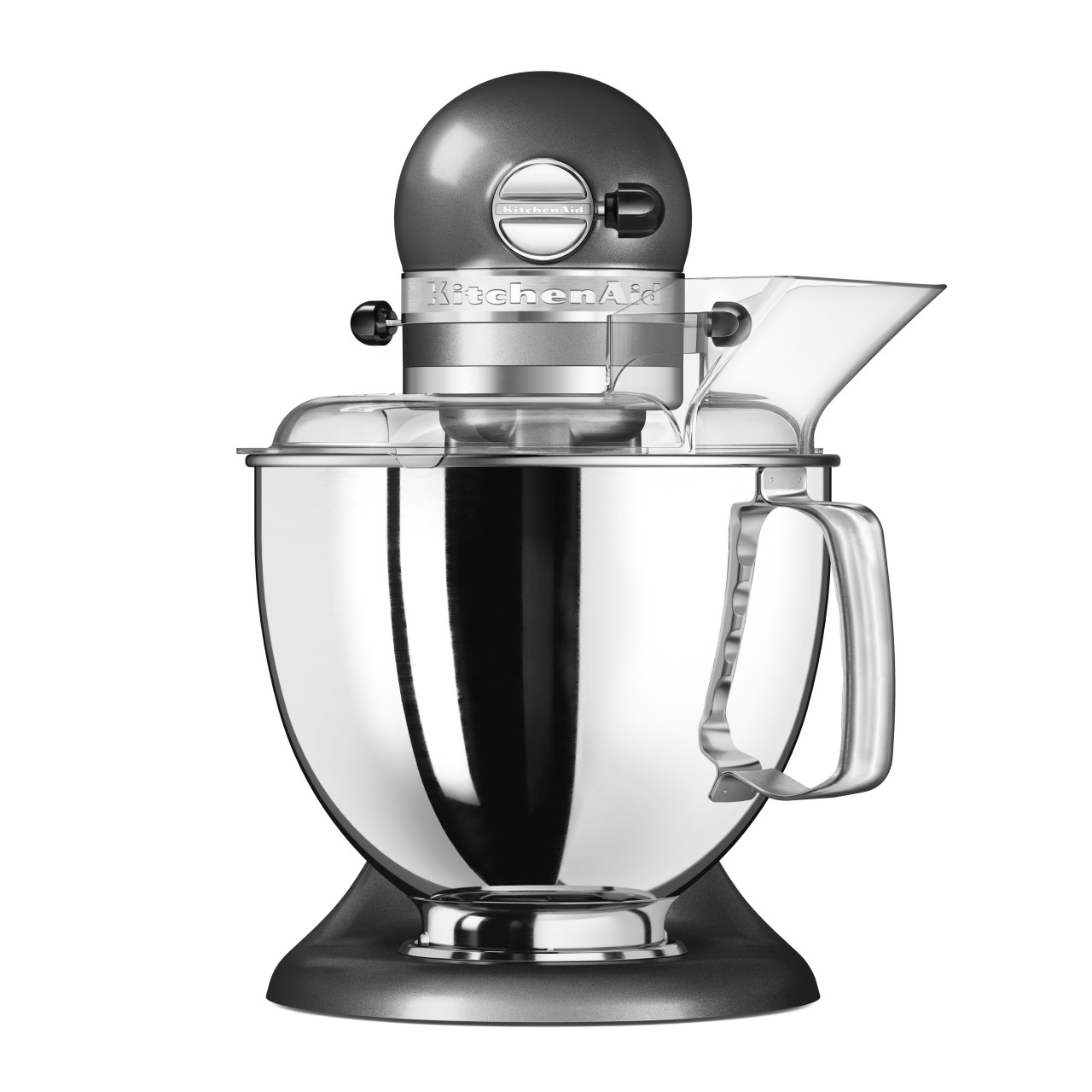 KitchenAid 4,8 L 5KSM175 Artisan Küchenmaschine Steellover mit Edelstahl-Werkzeugen-Medaillion Silber