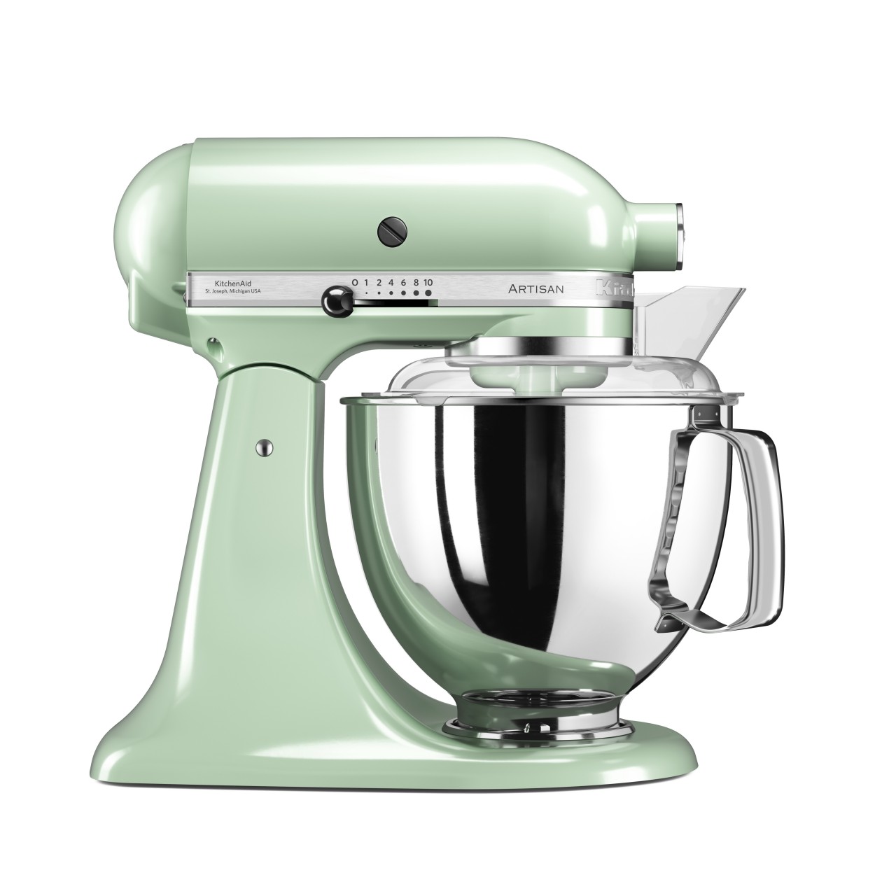 KitchenAid 4,8 L 5KSM175 Artisan Küchenmaschine Steellover mit Edelstahl-Werkzeugen-Pistazie