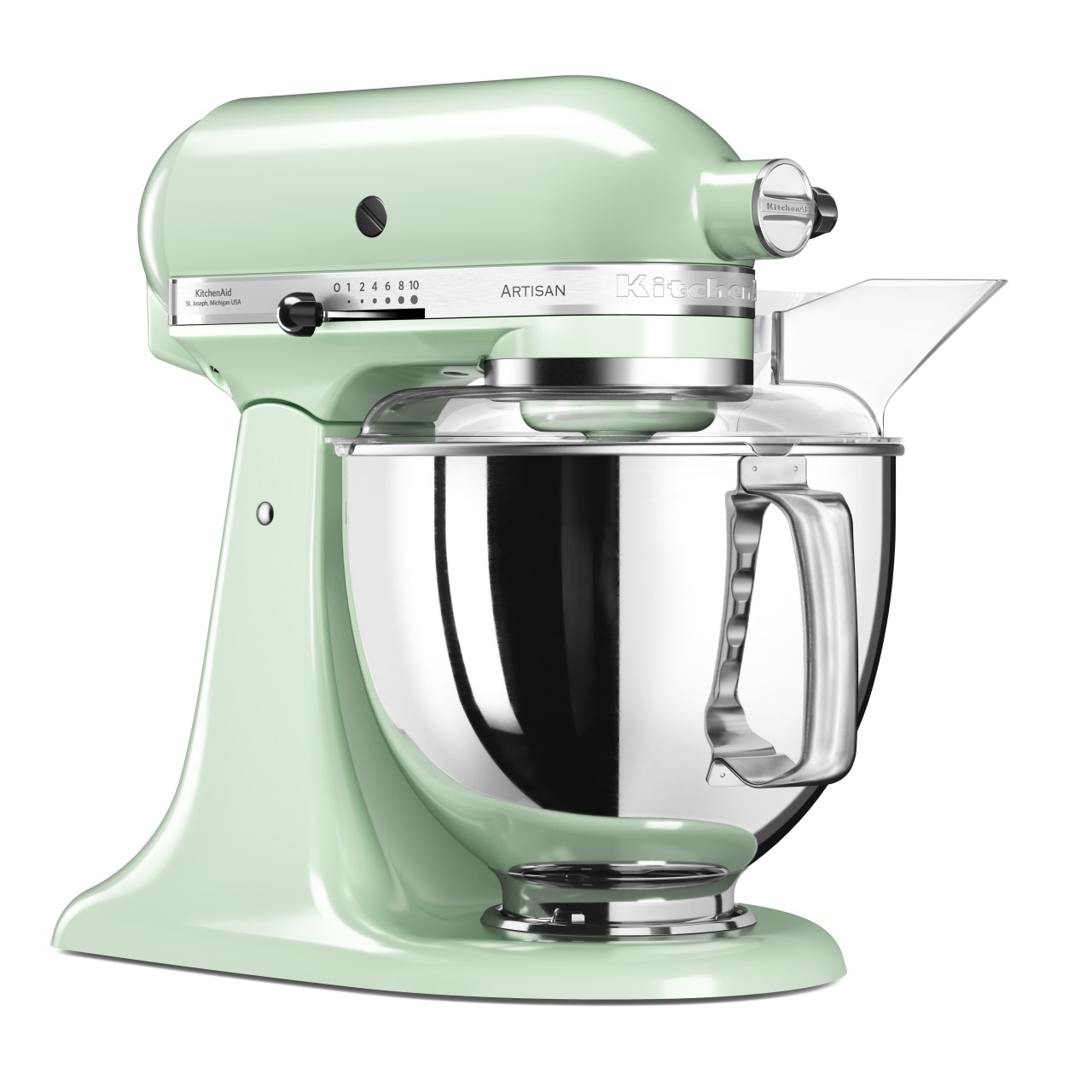 KitchenAid 4,8 L 5KSM175 Artisan Küchenmaschine Steellover mit Edelstahl-Werkzeugen-Pistazie