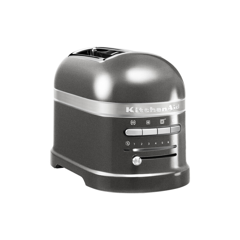 KitchenAid Artisan Frühstücksset inkl. Wasserkocher 5KEK1522, 2 Scheiben Toaster 5KMT2204 und Brötchenaufsatz-Medaillon Silber