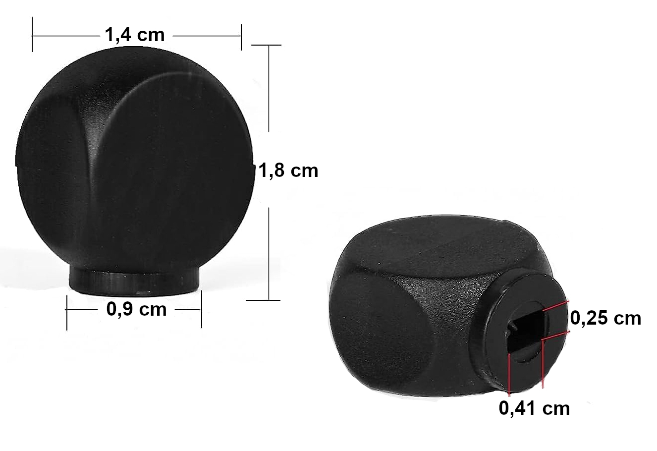 Verriegelungshebel-Kunststoffknopf, schwarz, flach-Default Title