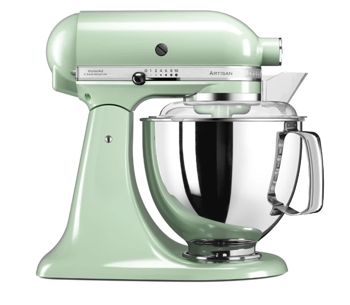KitchenAid 4,8 L 5KSM175 Artisan Küchenmaschine Breadlover mit Messerschmidt Getreidemühlenvorsatz + Brotbackschüssel-Pistazie