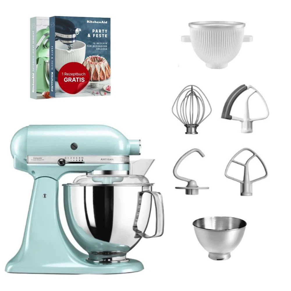 KitchenAid 4,8 L 5KSM175 Artisan Küchenmaschine Icelover mit Eiszubereiter-Eisblau