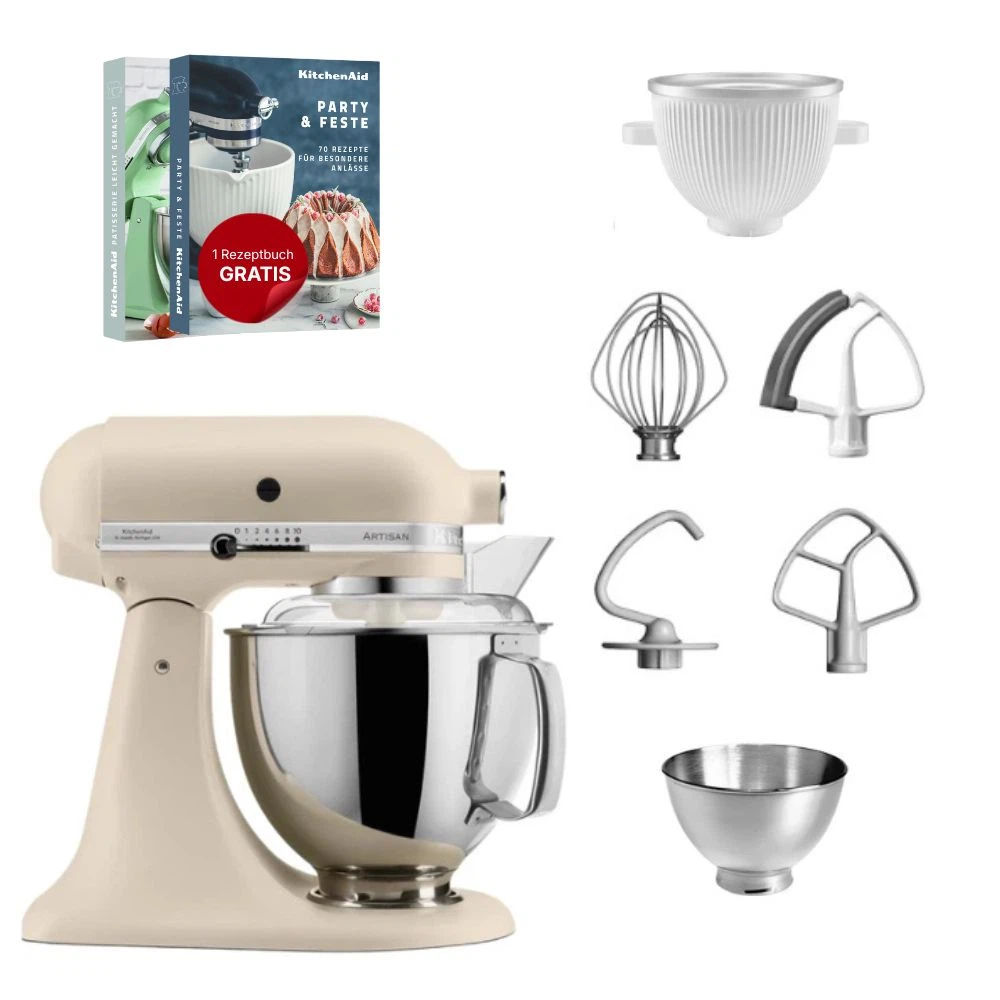 KitchenAid 4,8 L 5KSM175 Artisan Küchenmaschine Icelover mit Eiszubereiter-Fresh Linen