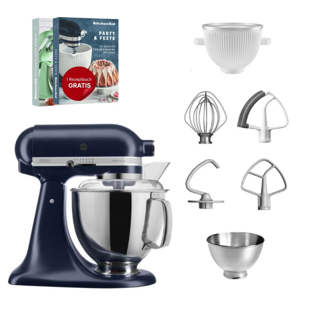 KitchenAid 4,8 L 5KSM175 Artisan Küchenmaschine Icelover mit Eiszubereiter-Tintenblau