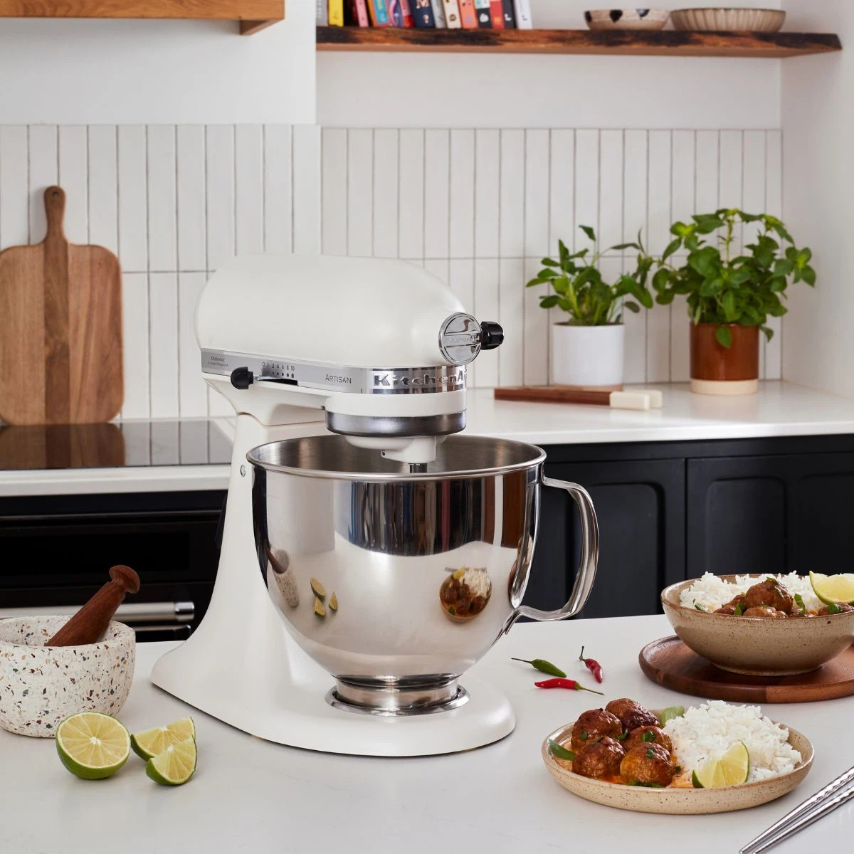 KitchenAid 4,8 L 5KSM175 Artisan Küchenmaschine Icelover mit Eiszubereiter-Porcelain White