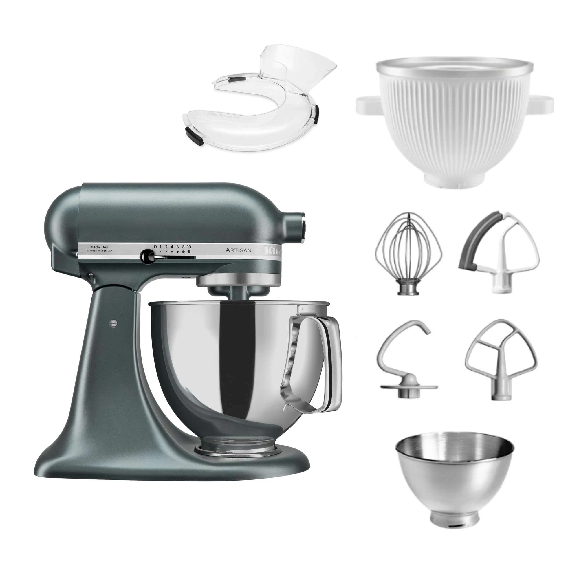 KitchenAid 4,8 L 5KSM175 Artisan Küchenmaschine Icelover mit Eiszubereiter-Juniper (Wacholder)