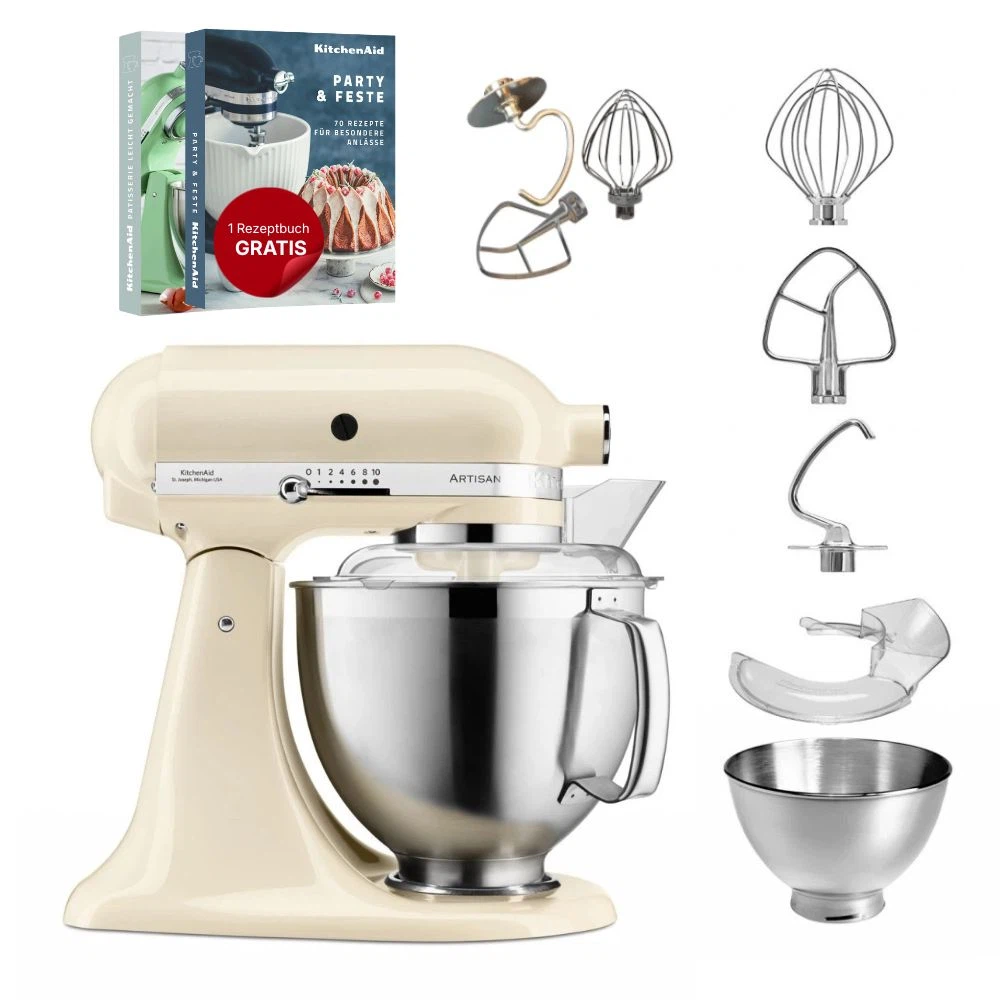 KitchenAid 4,8 L 5KSM185 Artisan Küchenmaschine Tschimmlover TschimmWhip,TschimmHook,TschimmBeat-Crème