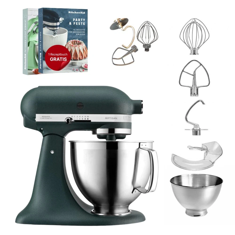 KitchenAid 4,8 L 5KSM185 Artisan Küchenmaschine Tschimmlover TschimmWhip,TschimmHook,TschimmBeat-Pebble Palm