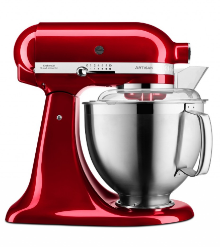 KitchenAid 4,8 L 5KSM185 Artisan Küchenmaschine Pastalover 3er Nudelwalzenset-Liebesapfelrot