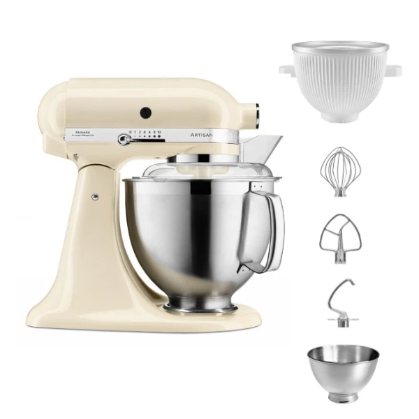 KitchenAid 4,8 L 5KSM185 Artisan Küchenmaschine Icelover Eiszubereiter 5KSMICM-Crème