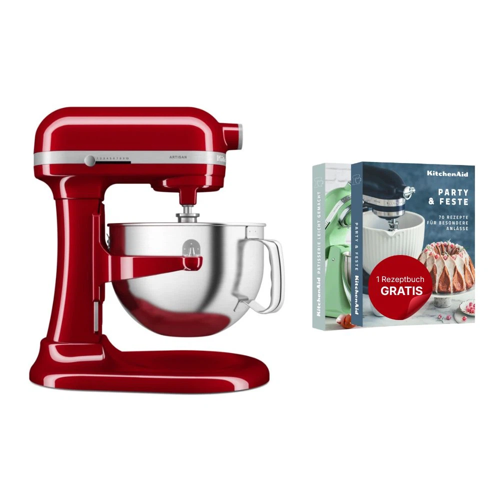 KitchenAid Küchenmaschine mit Schüsselheber 6,6 L Artisan 5KSM70SHX-Empire Rot