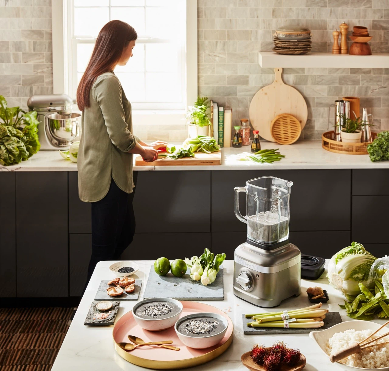 KitchenAid K400 Standmixer Smoothiepaket-Medaillon Silber