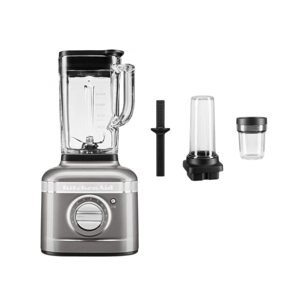 KitchenAid K400 Standmixer Komplett-Paket-Medaillon Silber