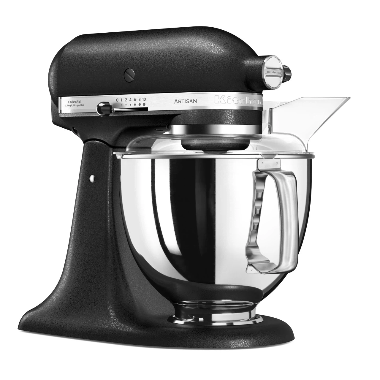 KitchenAid 4,8 L 5KSM175EBK Artisan Küchenmaschine mit Glasschüssel Gusseisen Schwarz-Default