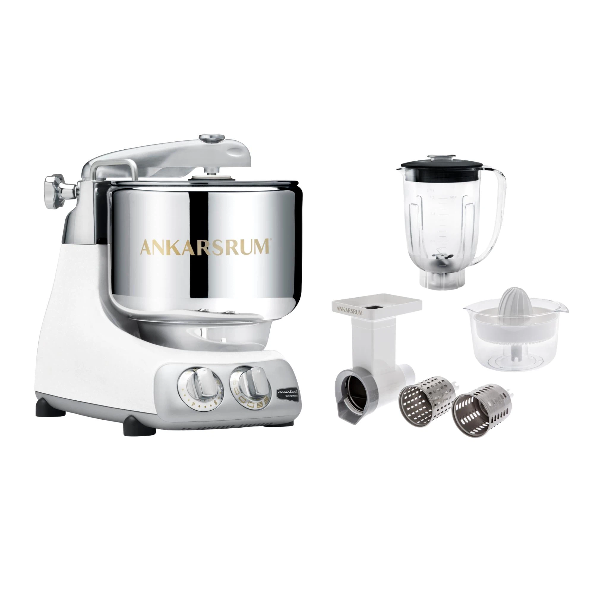 Ankarsrum Paket Beginnerset mit Go Green Zubehörset-Glossy White