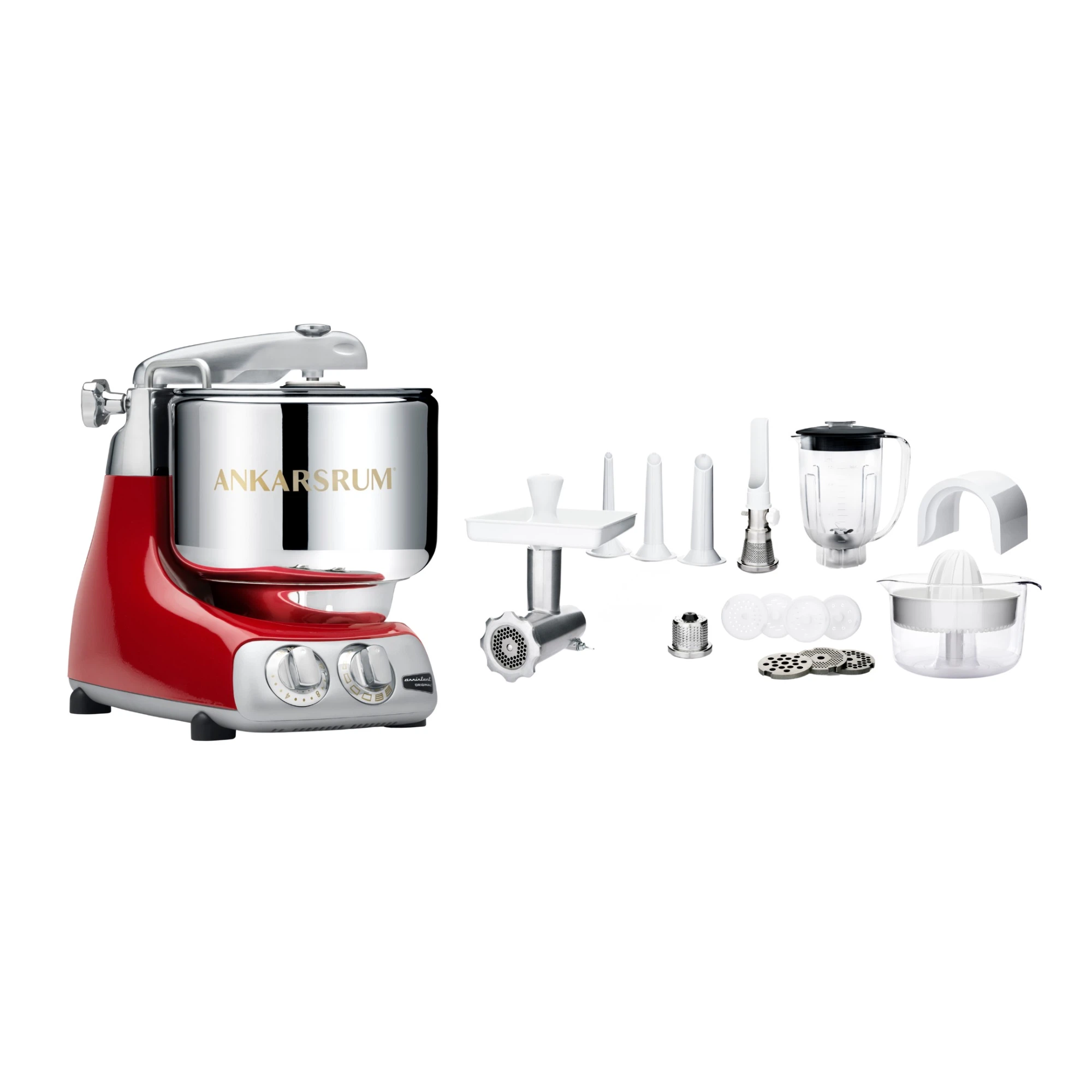 Ankarsrum Paket Allrounderset mit Deluxe Zubehörset-Rot