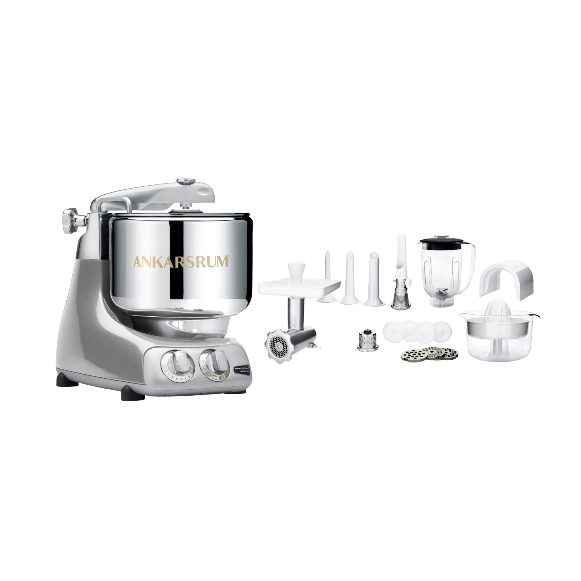 Ankarsrum Paket Allrounderset mit Deluxe Zubehörset-Silber