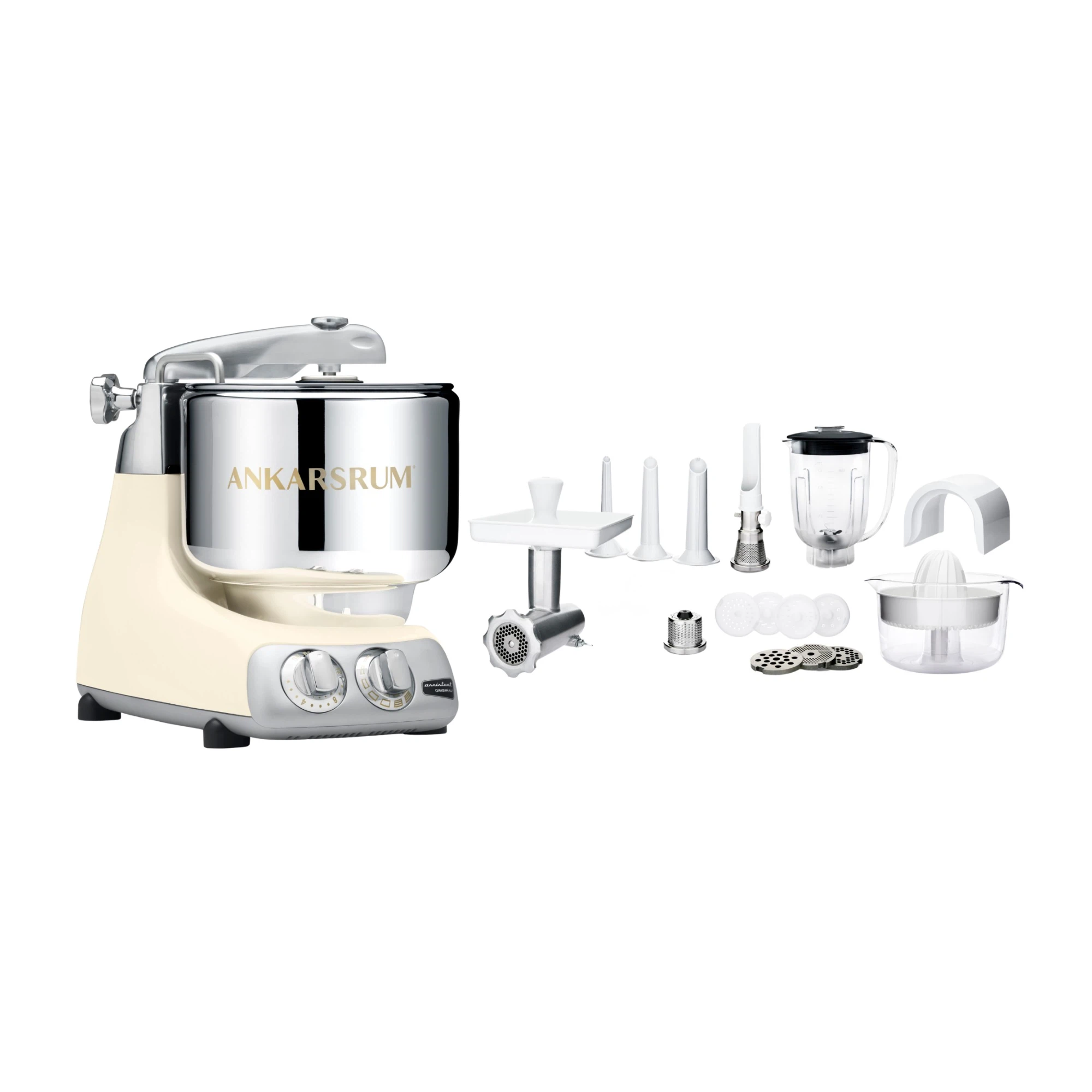 Ankarsrum Paket Allrounderset mit Deluxe Zubehörset-Creme Light