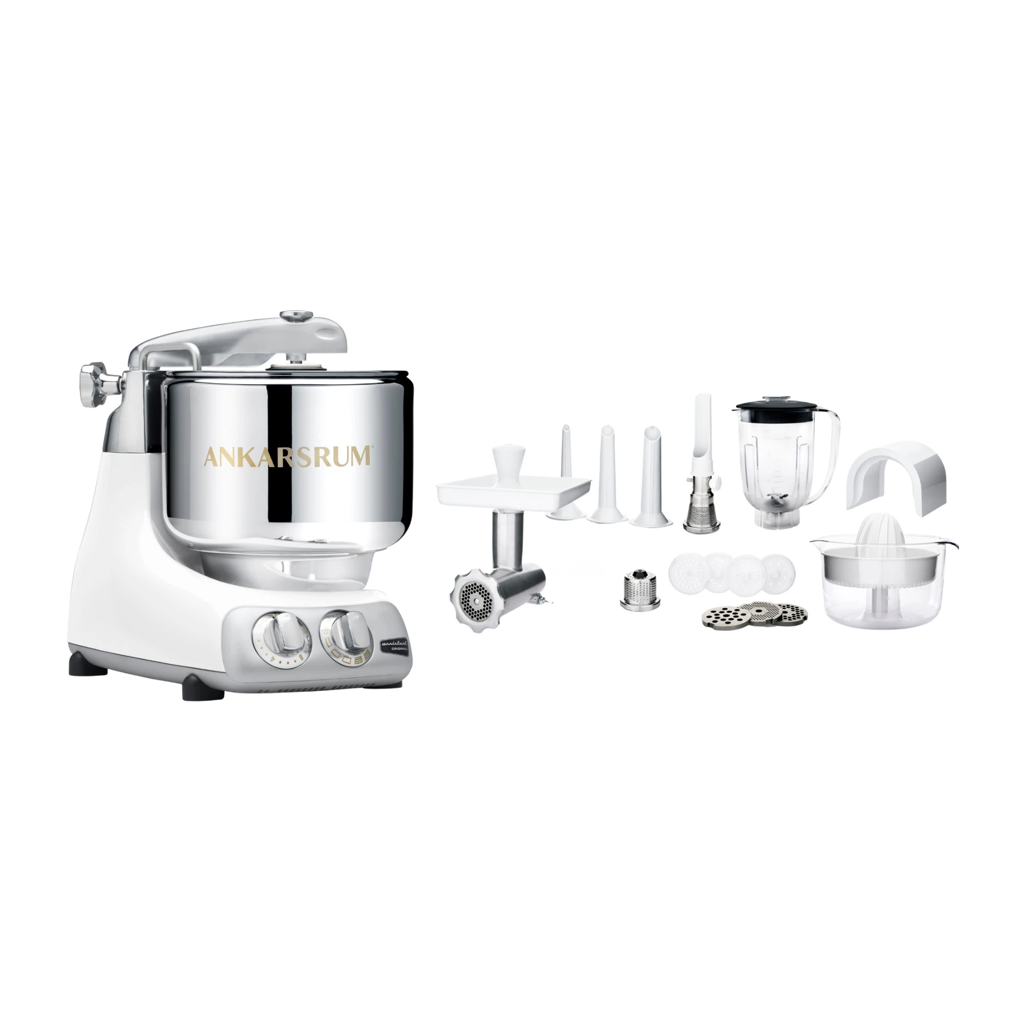 Ankarsrum Paket Allrounderset mit Deluxe Zubehörset-Glossy White