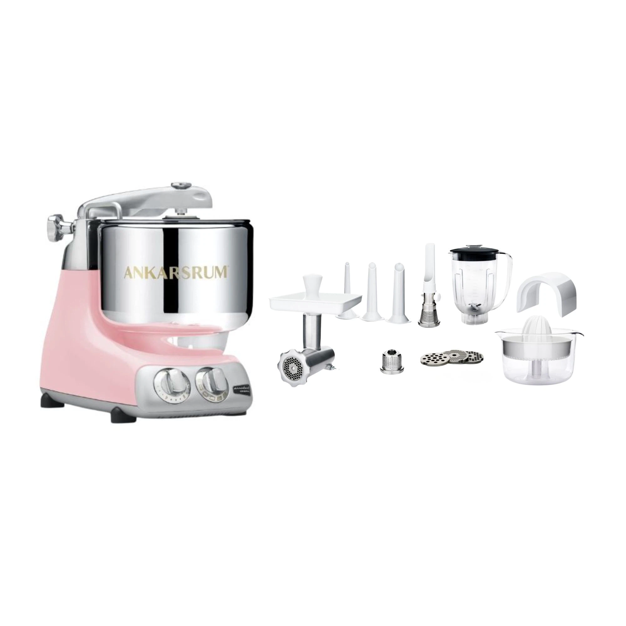 Ankarsrum Paket Allrounderset mit Deluxe Zubehörset-Cloudy Pink