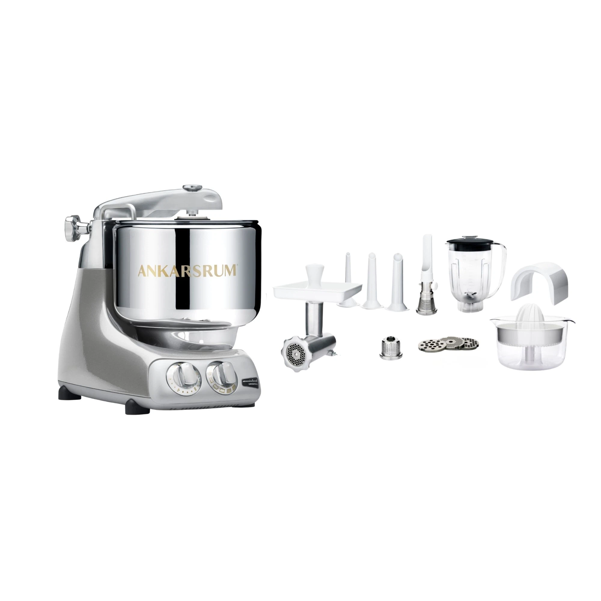 Ankarsrum Paket Allrounderset mit Deluxe Zubehörset-Silber