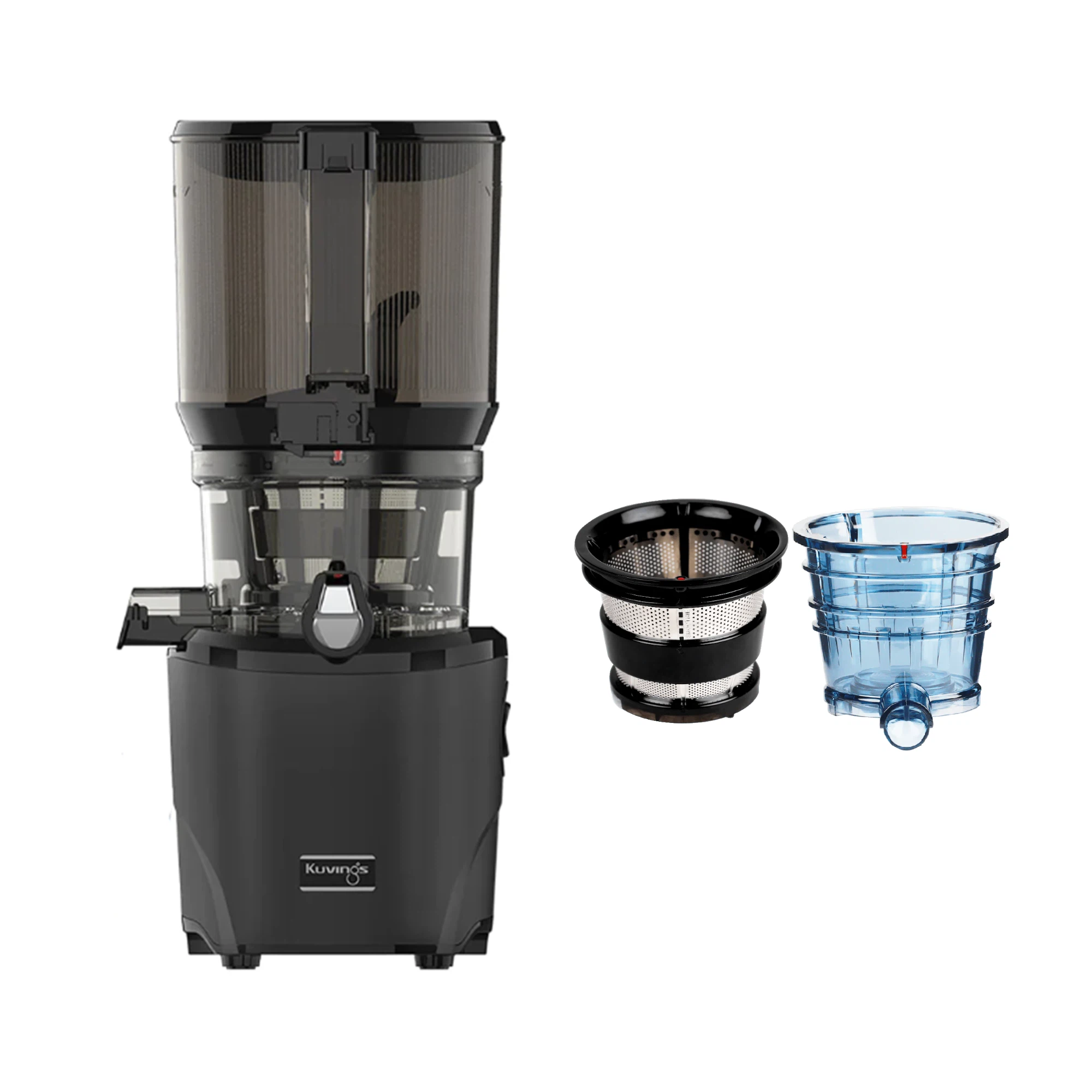 Kuvings Auto10S Slow Juicer mit Creme & Smoothie Strainer-Schwarz matt